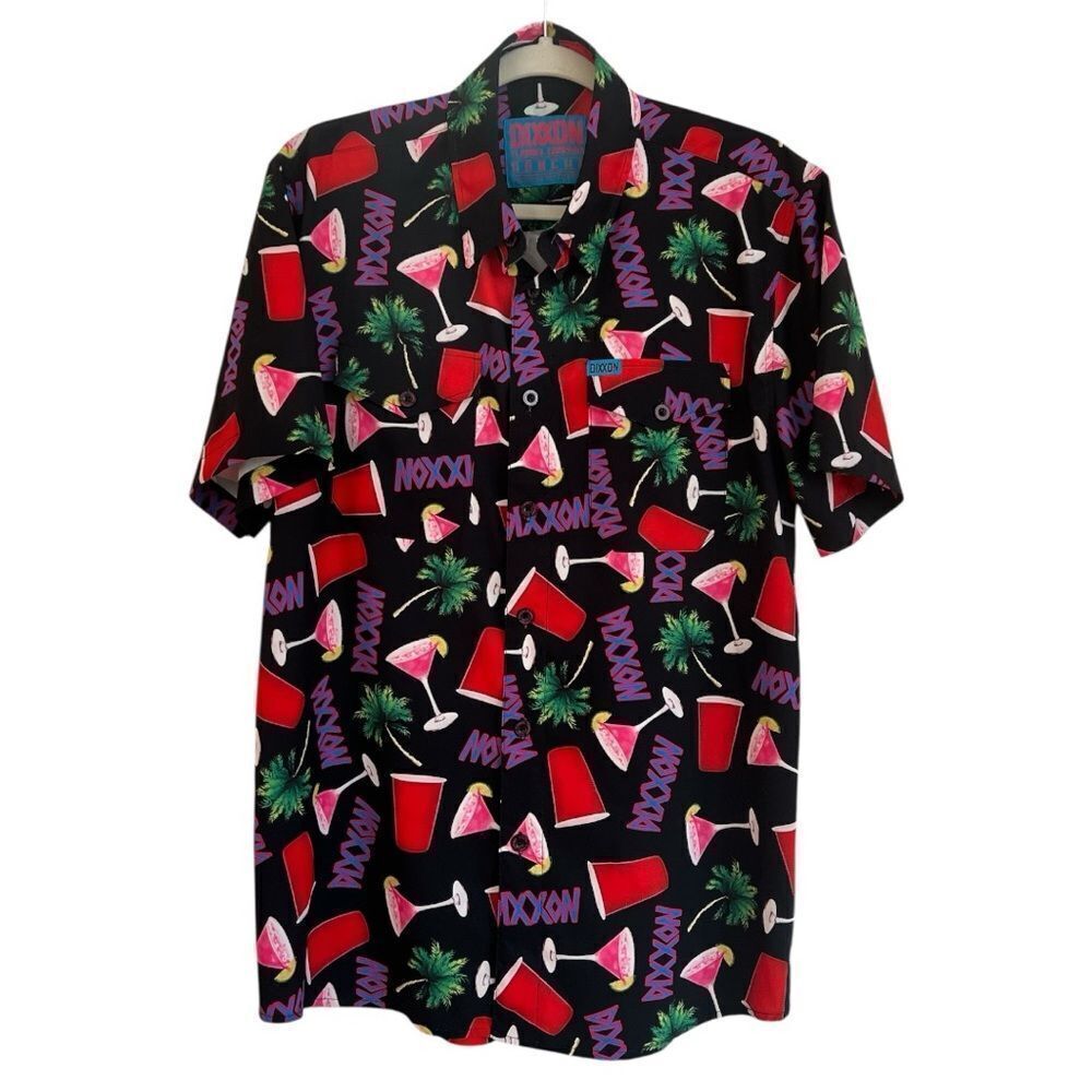 DIXXON Flannel Company Dancun Party Button Down Party Easy Going Shirt Size M